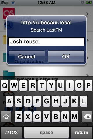 searching lastfm on ipod touch